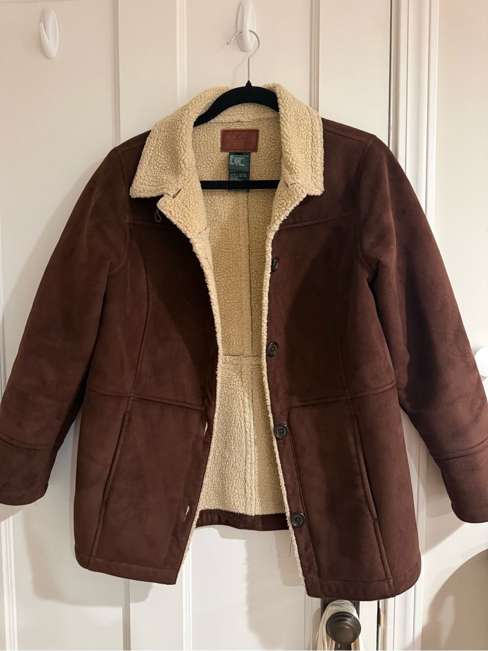 Vintage rare Polo Ralph Lauren Brown Faux Suede Shearling Jacket
